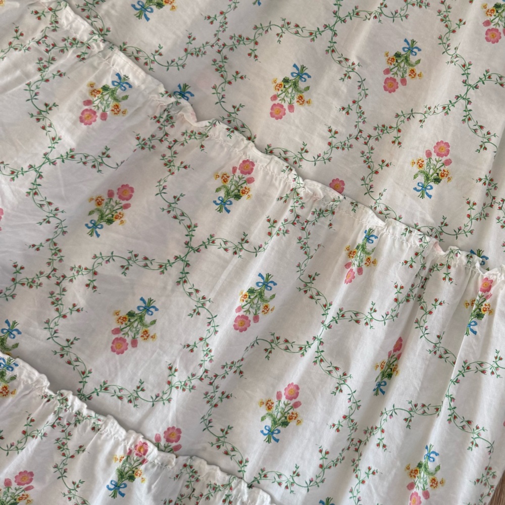 Mommy & Me Hill House Cream Floral Maxi Dress with Pink & Green Bouquet Print - Picture 5 of 9
